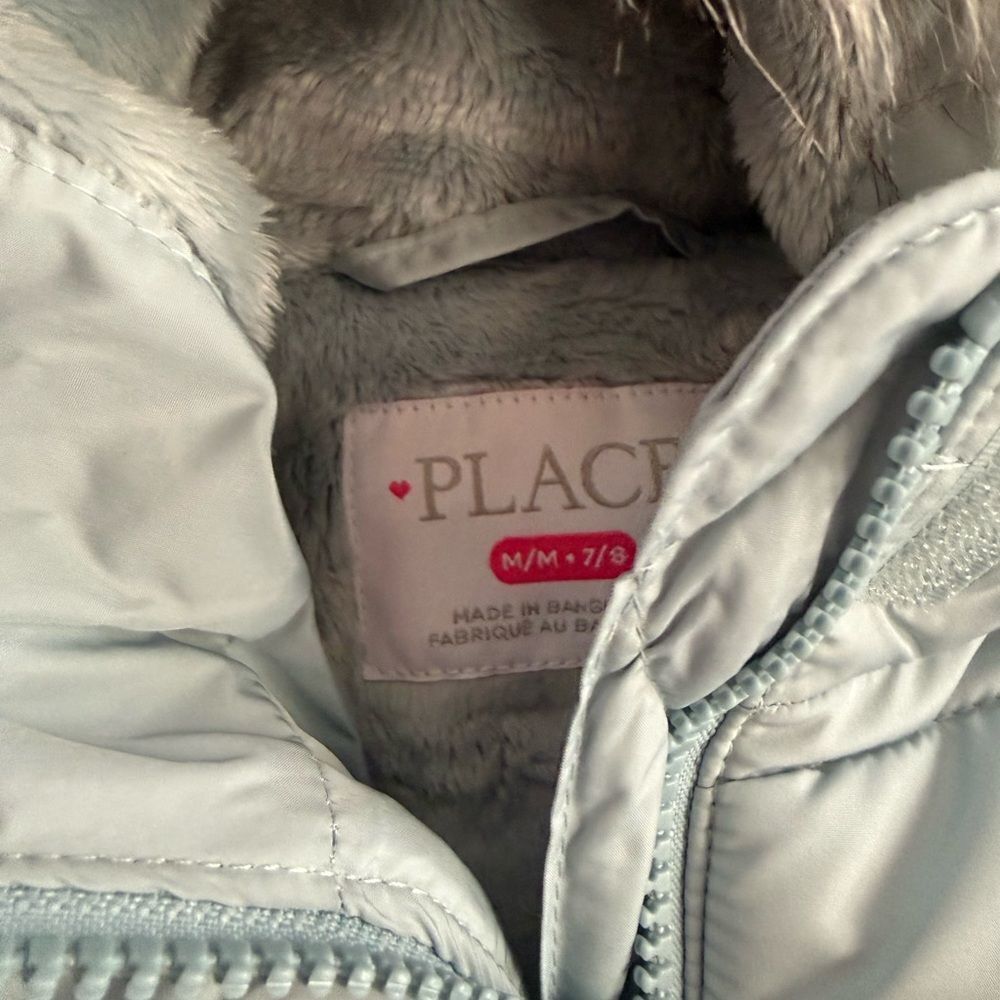 The Children’s Place Heavyweight Faux Fur Lined Puffer Jacket Blue Medium NWT - Picture 8 of 12